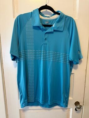 Under Armour Aqua Blue Performance Polo with Stripe Detail